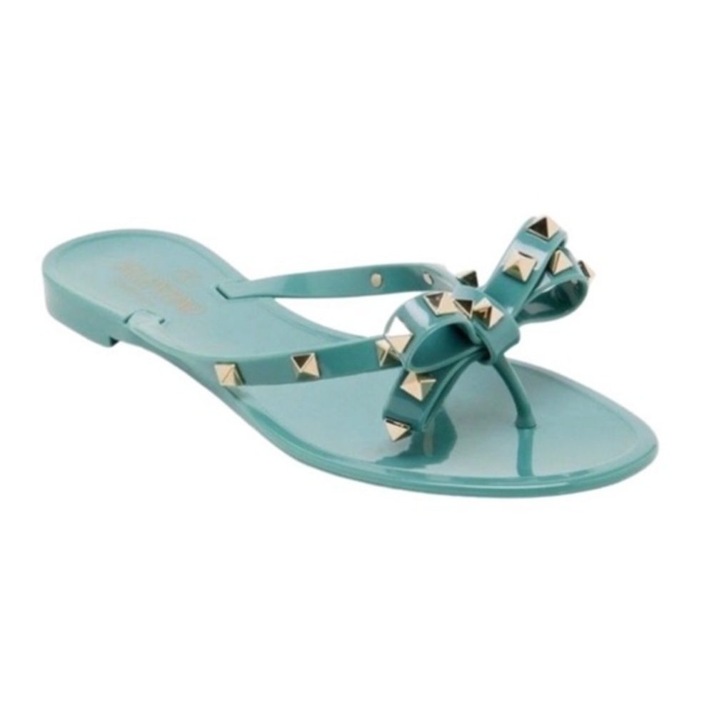 VALENTINO GARAVANI WOMEN'S ROCKSTUD PVC THONG SANDALS